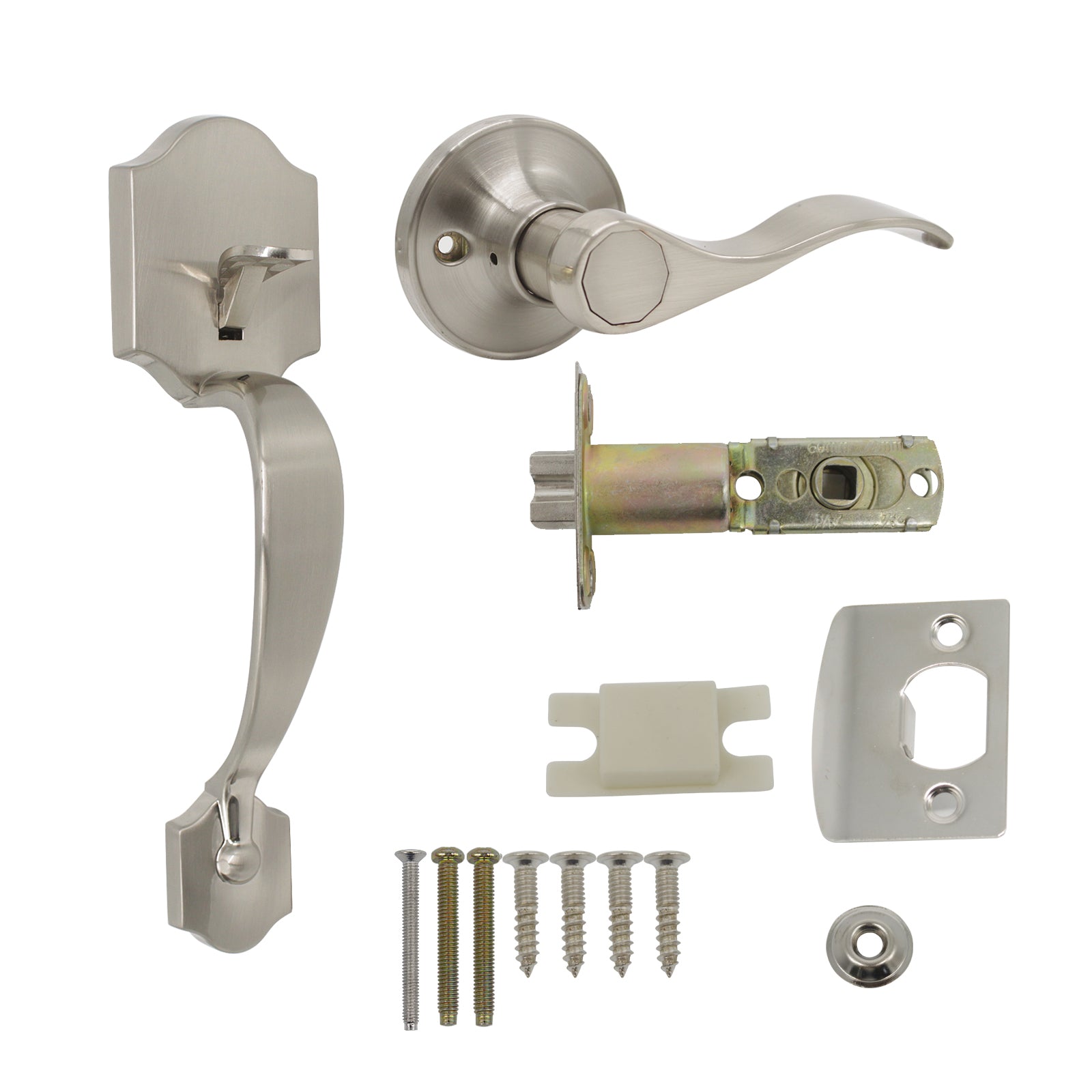 Tinewa Single Cylinder Handleset, Front Door Handle with Lever Inside